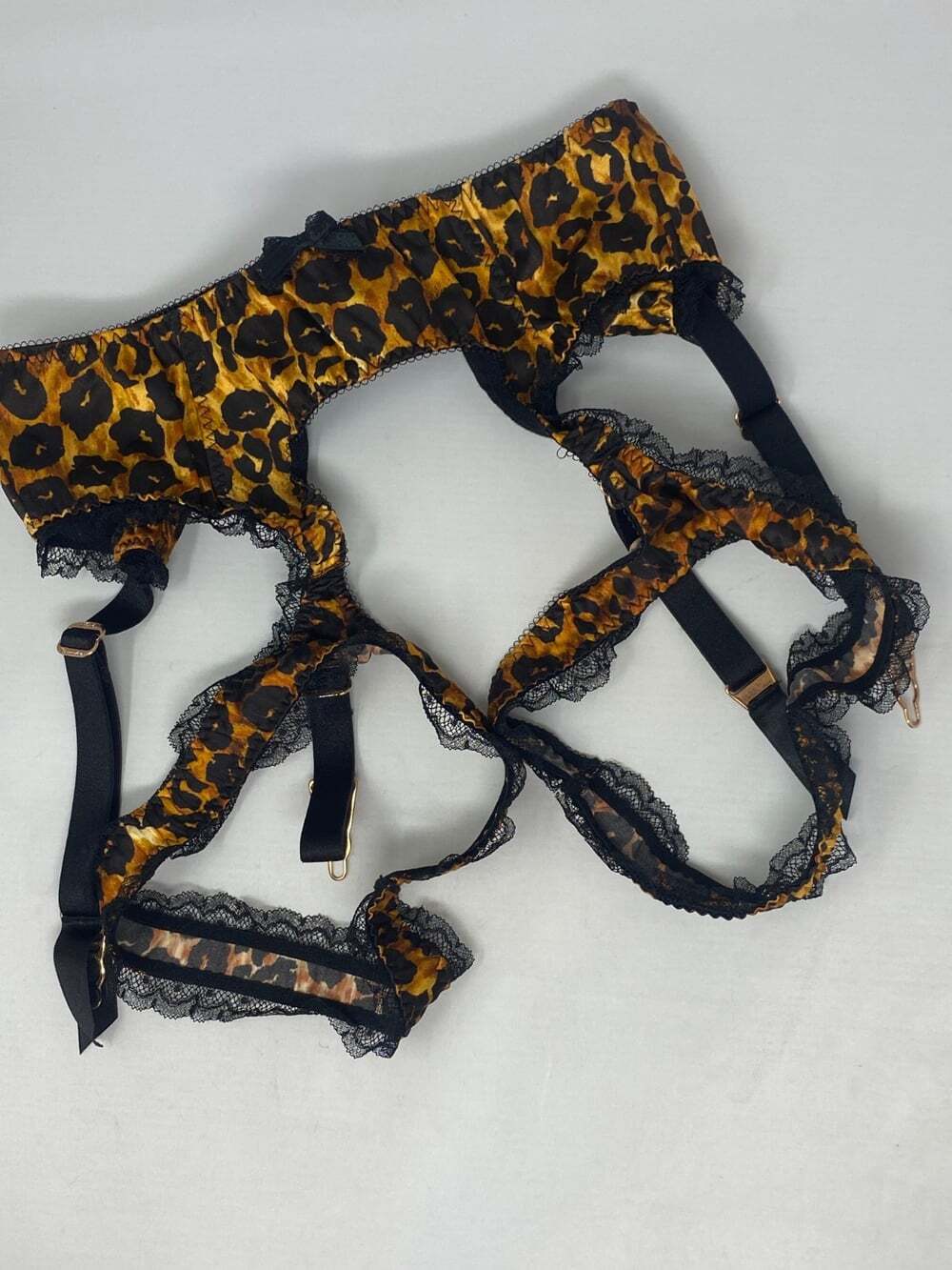Agent Provocateur Felinda Leopard Silk Suspender AP3 Medium